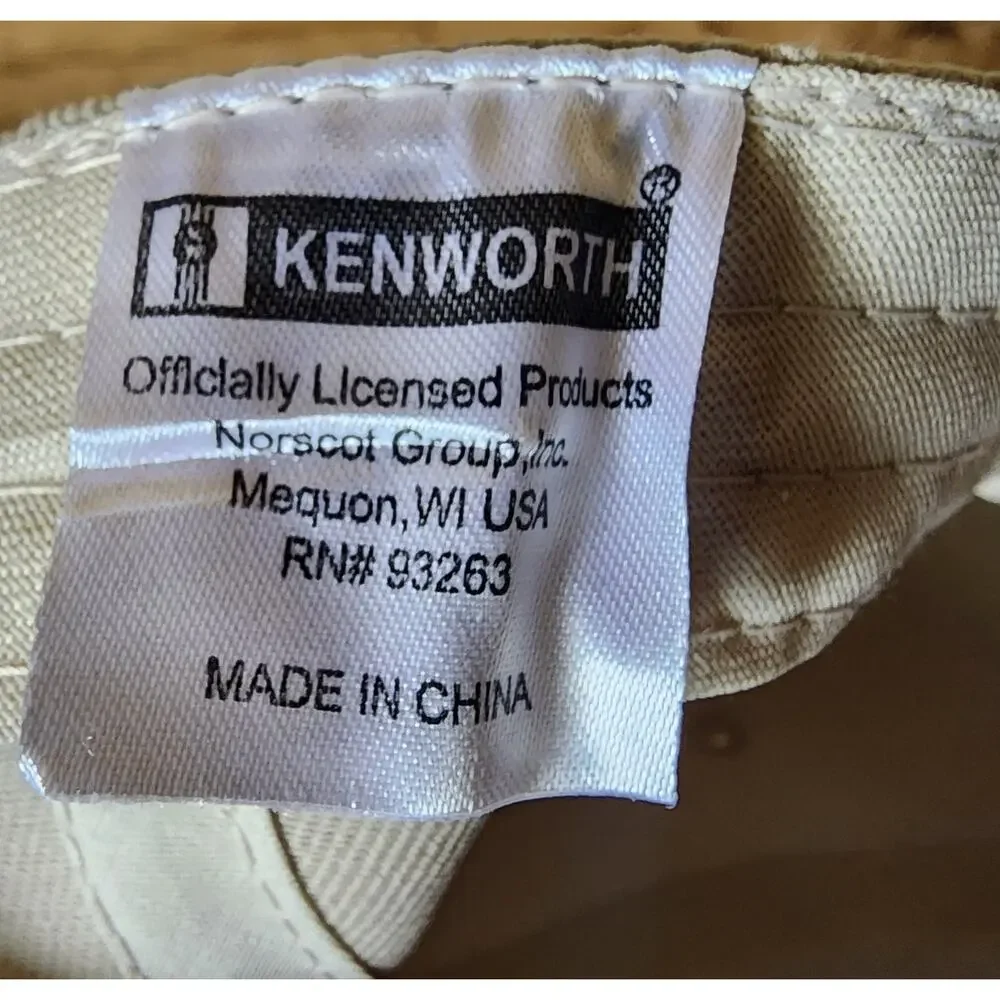 Kenworth Baseball Cap Hat Men's Adjustable Beige Red Wisconsin Trucking Driver